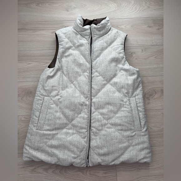 Lafayette 144 New York Albi reversible quilter leather and wool down vest - Picture 5 of 13